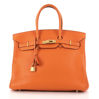  Hermes Birkin Handbag Orange Togo with Gold Hardware 35 Orange 3214601