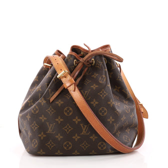 Louis Vuitton Petit Noe Handbag Monogram Canvas Brown 3215001