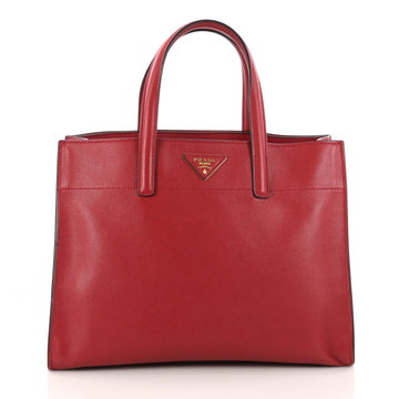Prada Soft Triple Pocket Convertible Tote Saffiano Leather Red 3215006