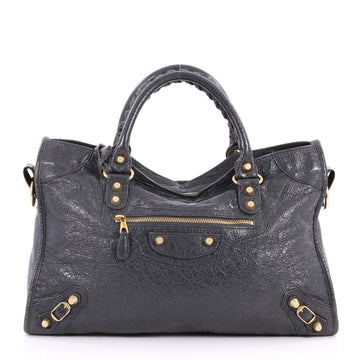 Balenciaga City Giant Studs Handbag Leather Medium Gray 3215401