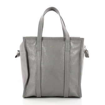 Balenciaga Bazar Convertible Tote Leather Small Gray 3217301