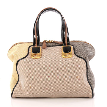 Fendi Chameleon Convertible Satchel Canvas Medium Neutral 3217403