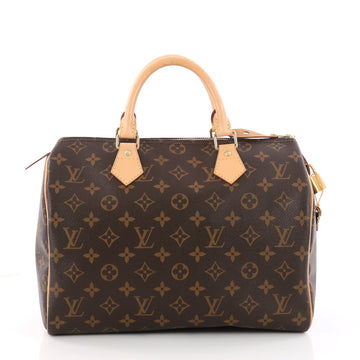  Louis Vuitton Speedy Handbag Monogram Canvas 30 Brown 3217601