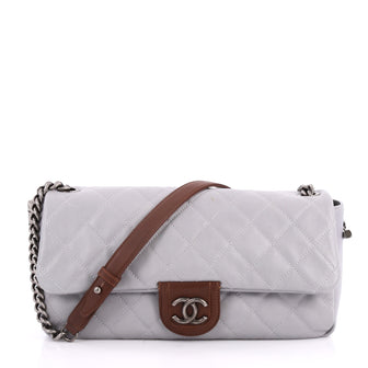 Chanel Country Chic Flap Bag Quilted Lambskin Large Gray 3218407