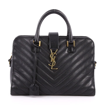  Saint Laurent Monogram Cabas Matelasse Chevron Leather Black 3219903