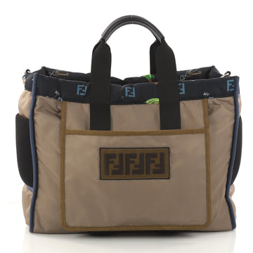  Fendi Reversible Tote Printed Nylon Large Green 3221403