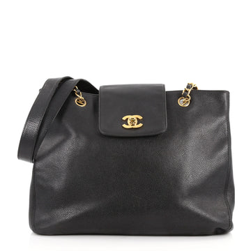 Chanel Vintage CC Lock Flap Tote Caviar Medium Black 3221404