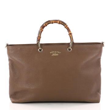 Gucci Bamboo Shopper Tote Leather Large Brown 3221501
