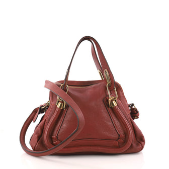 Chloe Paraty Top Handle Bag Leather Small Red 3221604
