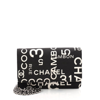 Chanel 31 Rue Cambon Wallet on Chain Printed Canvas Black 3226403