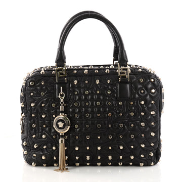 Versace Vanitas Zip Satchel Studded Barocco Leather 3226405
