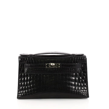 Hermes Kelly Pochette Niloticus Crocodile Black 3227101