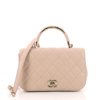 Chanel Carry Chic Flap Bag Quilted Lambskin Small Pink 3227201