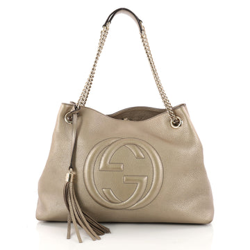 Gucci Soho Chain Strap Shoulder Bag Leather Medium Gold 3227902