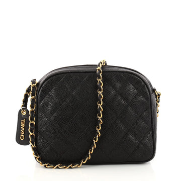 Chanel Vintage Chain Camera Bag Quilted Caviar Small Black 3228801