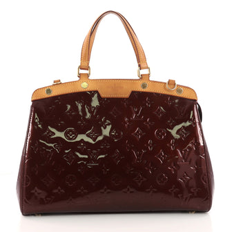 Louis Vuitton Brea Handbag Monogram Vernis MM Red 3230003