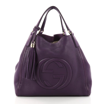 Gucci Soho Shoulder Bag Leather Medium Purple 3230102