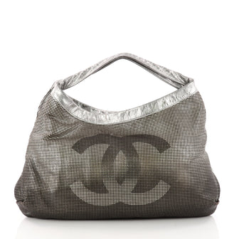 Chanel Hollywood Hobo Perforated Leather East West Silver 3230204
