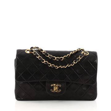 Chanel Vintage Classic Double Flap Bag Quilted Lambskin Small Black 3233703
