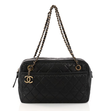 Chanel Whipstitch Camera Case Bag Quilted Iridescent Calfskin Large Black 3233903