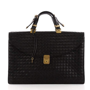 Bottega Veneta Gusset Briefcase Intrecciato Nappa Large Black 3234804