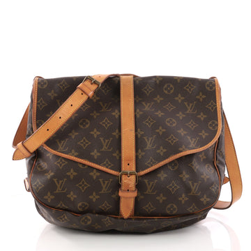 Louis Vuitton Saumur Handbag Monogram Canvas MM Brown 3235005