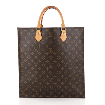 Louis Vuitton Sac Plat Handbag Monogram Canvas GM Brown 3235305