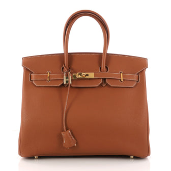 Hermes Birkin Handbag Brown Togo with Gold Hardware 35 Brown 3235401
