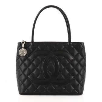 Chanel Medallion Tote Quilted Caviar Black 3235803
