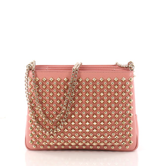 Christian Louboutin Triloubi Chain Bag Spiked Leather Pink 3236301