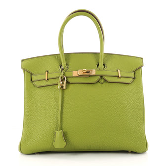Hermes Birkin Handbag Green Togo with Gold Hardware 35 3237001