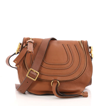 Chloe Marcie Zip Crossbody Bag Leather Medium Brown 3238601