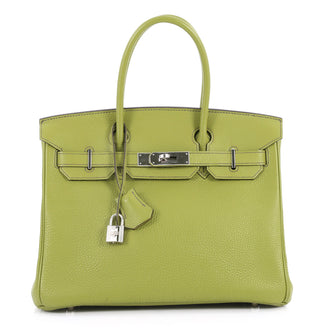 Hermes Birkin Handbag Green Togo with Palladium Hardware 3239302