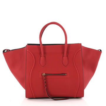 Celine Phantom Handbag Grainy Leather Medium Red 3240504
