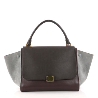  Celine Tricolor Trapeze Handbag Leather Small Blue 324170