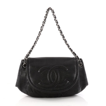 Chanel Timeless Half Moon Flap Bag Caviar Medium Black 3241901