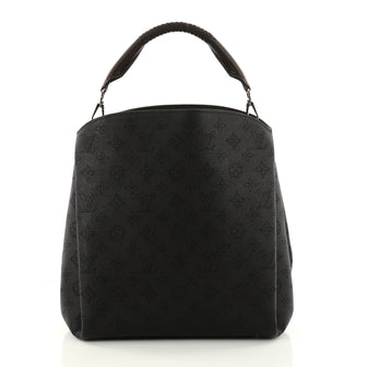 Louis Vuitton Babylone Handbag Mahina Leather PM Black 3243802