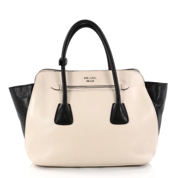 Prada Cuir Convertible Shopping Tote Soft Calfskin Large Black 3246801