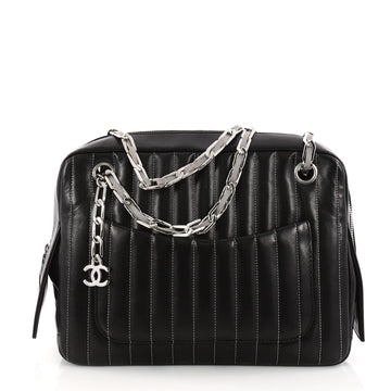 Chanel Mademoiselle Camera Bag Vertical Quilted Lambskin Medium Black 3247001