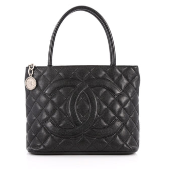 Chanel Medallion Tote Quilted Caviar Black 3247201