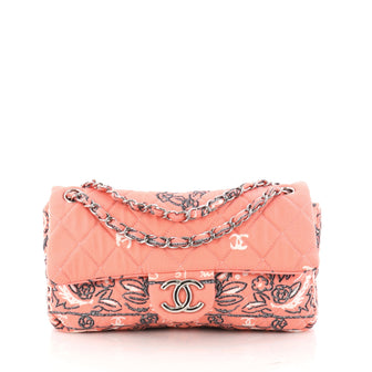 Chanel Bandana Flap Bag Quilted Canvas Medium Pink 3247703