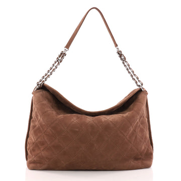 Chanel Ultimate Stitch Hobo Quilted Nubuck Brown 3248001