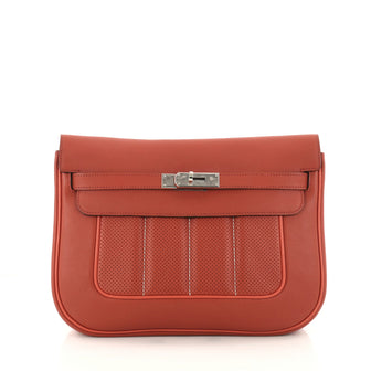  Hermes Berline Handbag Perforated Swift 28 Red 3251001