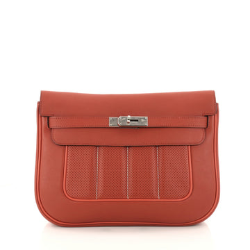  Hermes Berline Handbag Perforated Swift 28 Red 3251001