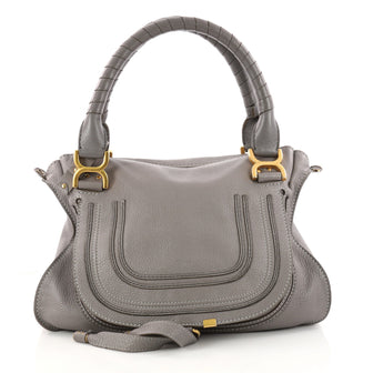 Chloe Marcie Satchel Leather Medium Gray 3251203