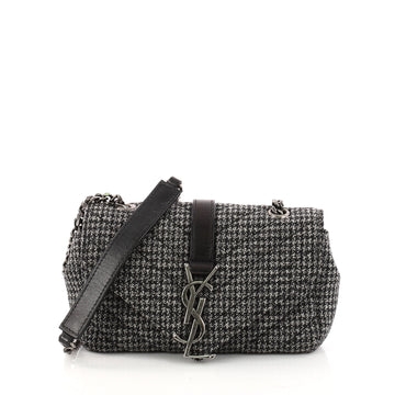Saint Laurent Classic Monogram Satchel Matelasse Chevron Black 3251401