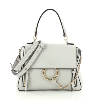 Chloe Faye Day Handbag Leather with Suede Small Blue 3252001