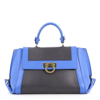 Salvatore Ferragamo Sofia Satchel Smooth Leather Medium Black 3252002