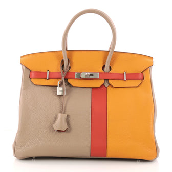 Hermes Birkin Handbag Tricolor Clemence and Swift with 3252201