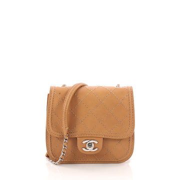 Chanel Citizen Chain Crossbody Bag Quilted Calfskin Mini Brown 3256302